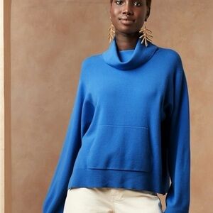 Banana Republic Vibrant Blue Funnel Neck Sweater
